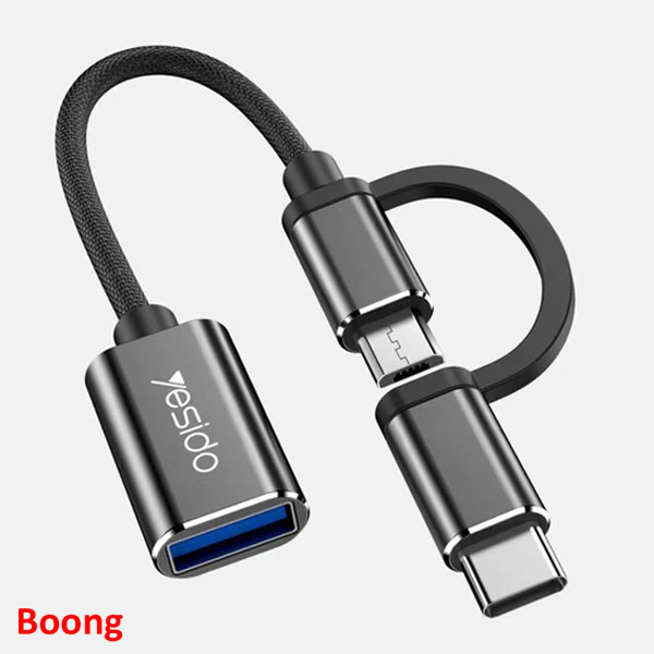 کابل OTG microUSB/ USB-C  به USB 3.0 یسیدو مدل GS02